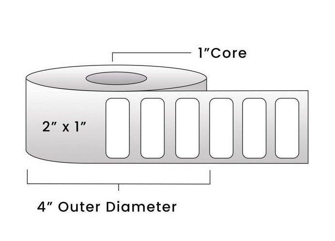 Direct Thermal Labels - Metrc Label - 2" x 1" - 1" Core / 4" Outer Diameter - (1340 Labels Per Roll)