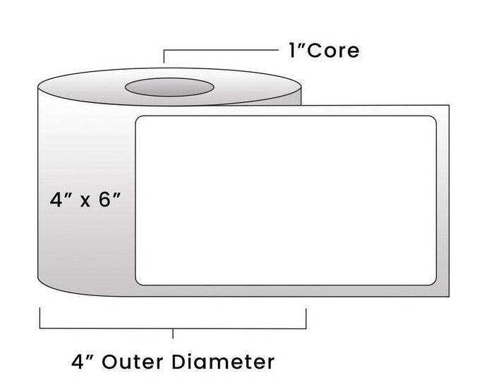 Zebra-Compatible Direct Thermal Labels 4" x 6" - 270 Labels/Roll, 1" Core, 4" OD - Premium Blank Shipping & Compliance Labels