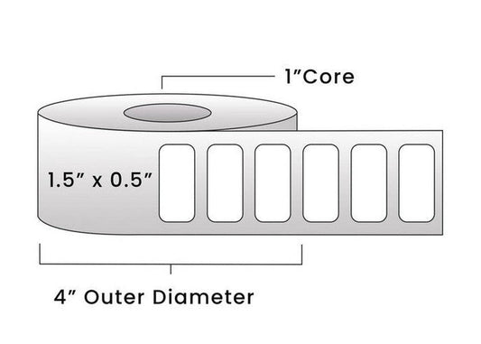 Direct Thermal Labels - Metrc Label - 1.5" x 0.5" - 1" Core / 4" Outer Diameter - (2,400 Labels Per Roll)
