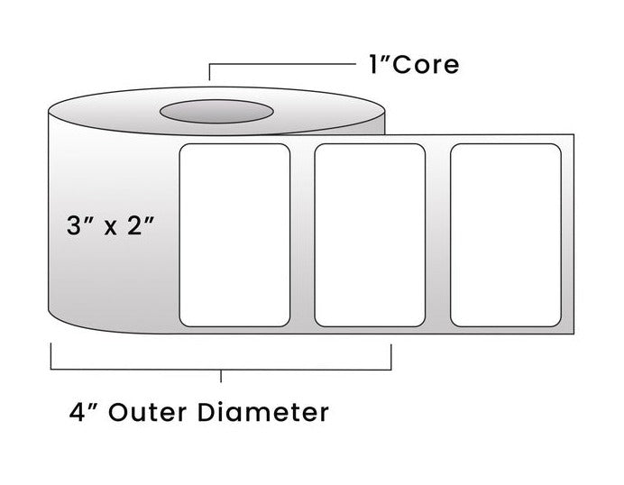 Direct Thermal Labels - Metrc Label - 3" x 2" - 1" Core / 4" Outer Diameter - (740 Labels Per Roll)