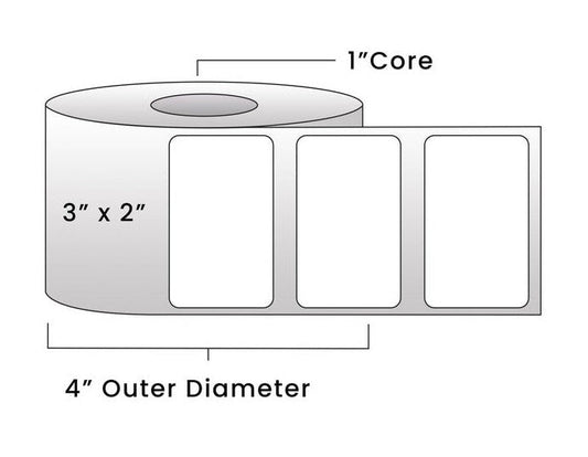 Direct Thermal Labels - Metrc Label - 3" x 2" - 1" Core / 4" Outer Diameter - (740 Labels Per Roll)