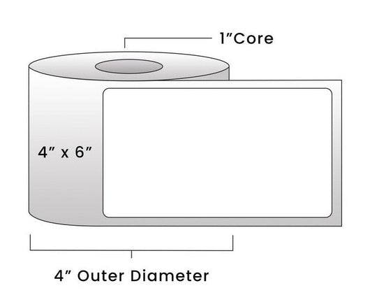 Zebra-Compatible Direct Thermal Labels 4" x 6" - 270 Labels/Roll, 1" Core, 4" OD - Premium Blank Shipping & Compliance Labels